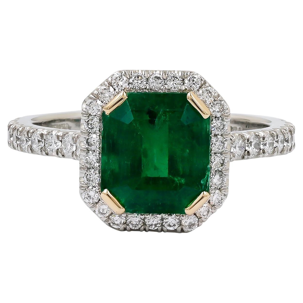 Spectra Fine Jewelry GRS Certified 2.18 Carat Colombian Emerald Diamond ...