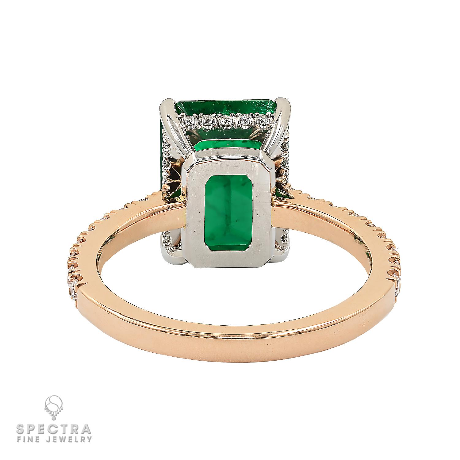 Contemporary Spectra Fine Jewelry GRS Certified 3.22 Carat Himalayan Emerald Diamond Ring For Sale