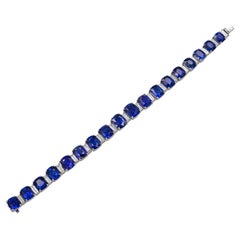 Spectra Fine Jewelry GRS Certified 53.26 Carat Ceylon Sapphire Diamond Bracelet