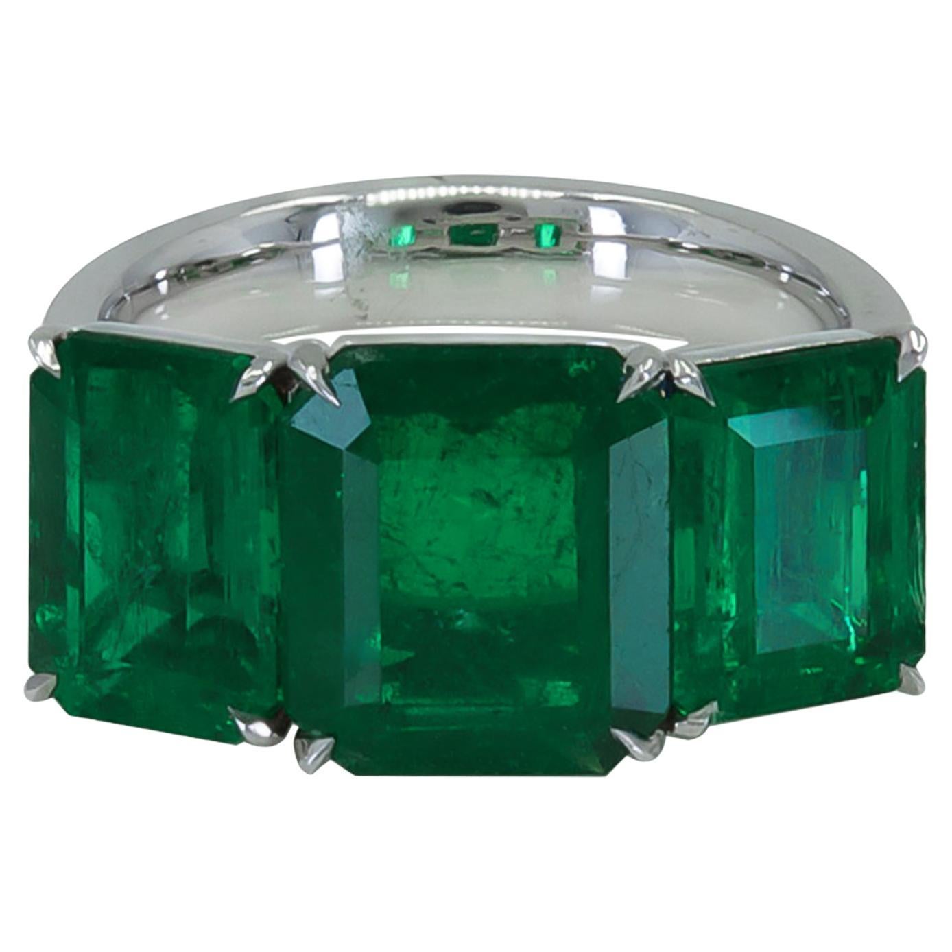 Spectra Fine Jewelry GRS Certified Colombian Emerald Cocktail Ring For Sale