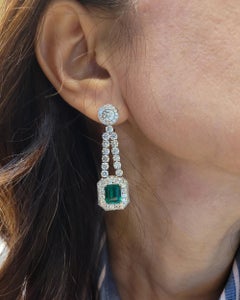 Spectra Fine Jewelry GRS Certified Colombian Emerald Diamond Earrings