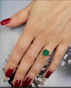 Spectra Fine Jewelry GRS Certified Colombian Emerald Diamond Ring