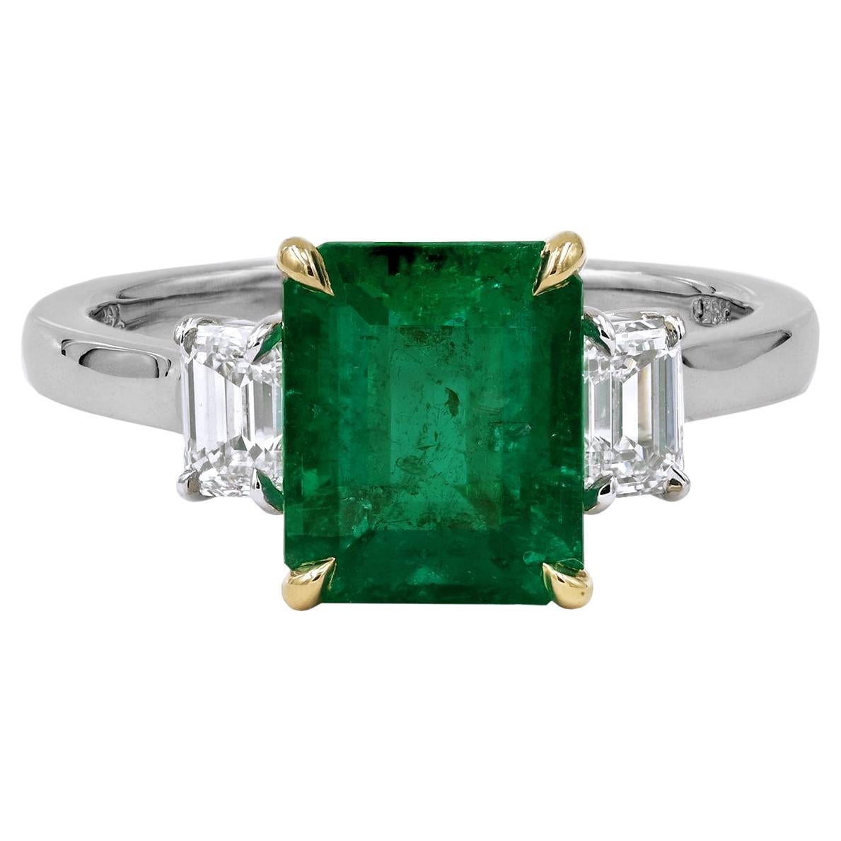 Spectra Fine Jewelry GRS-zertifizierter kolumbianischer Smaragd-Diamantring