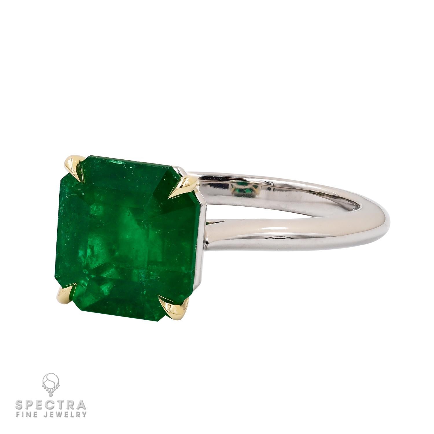 Indulge in the mesmerizing beauty of this stunning 3.48-carat Colombian Emerald Cocktail/Engagement Ring. Certified by GRS to be of Colombian origin with minor clarity enhancement, this exquisite emerald displays the coveted Muzo green hue, renowned