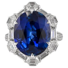 Spectra Fine Jewelry, bague avec saphir de Birmanie certifié Gubelin 12,03 carats et diamants