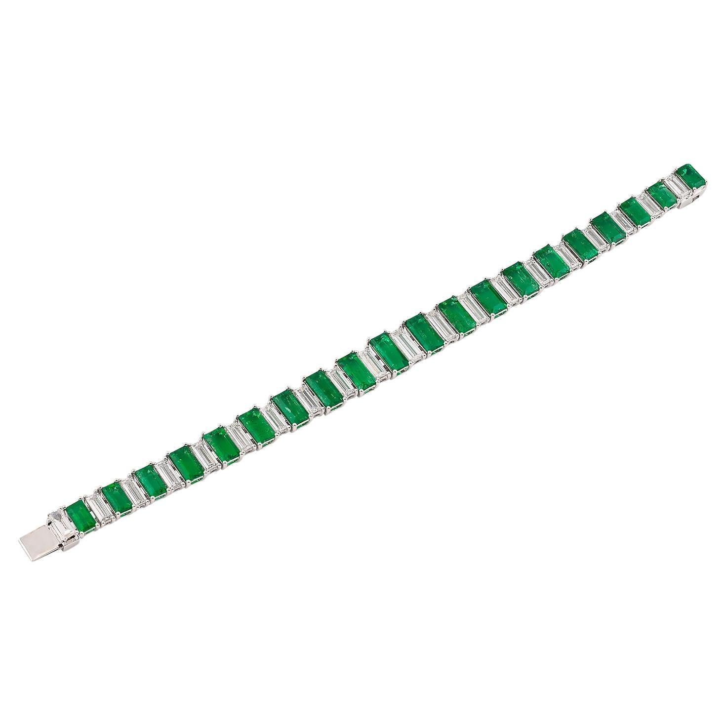 Spectra Fine Jewelry Pulsera de diamantes esmeralda colombiana certificada Gubelin