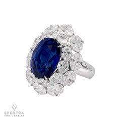 Spectra Fine Jewelry Gubelin Certified Madagascar Sapphire Diamond Ring