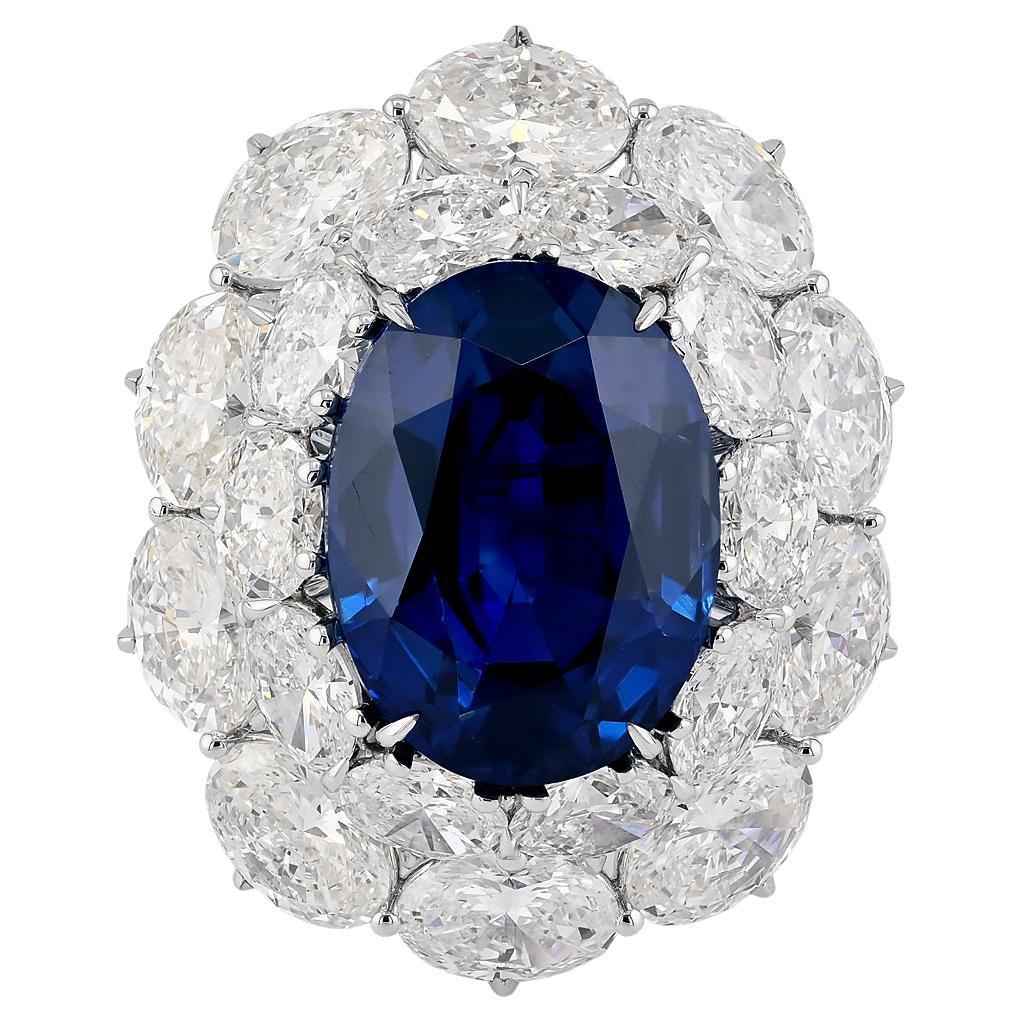 Spectra Fine Jewelry Gubelin Certified Madagascar Sapphire Diamond Ring (bague avec saphir certifié de Madagascar et diamant)