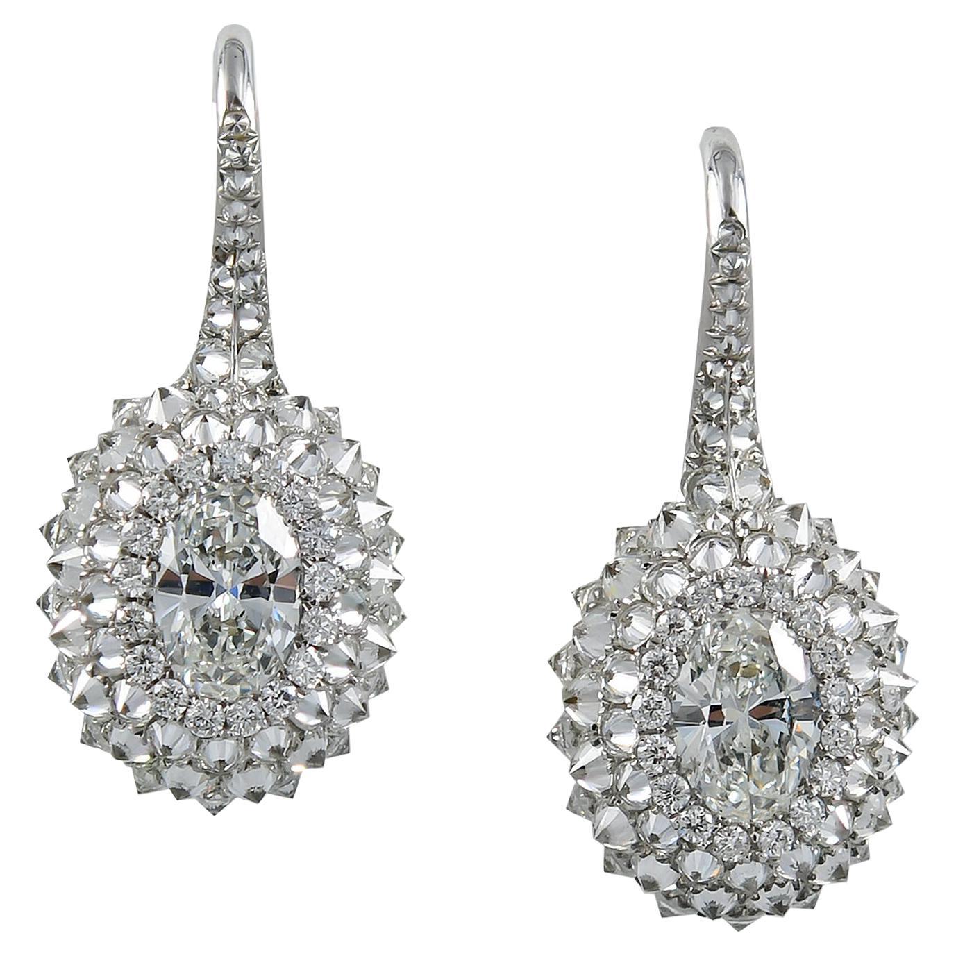 Spectra Fine Jewelry Inversely-Set Diamond Earrings For Sale