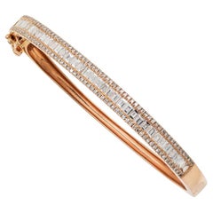 Spectra Fine Jewelry Mixed Cut Diamond Bangle Bracelet in 14kt Rose Gold