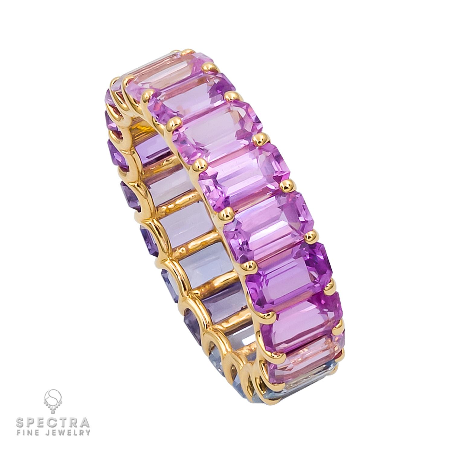 Spectra Fine Jewelry Multi-Color Sapphire Eternity Band In New Condition For Sale In New York, NY