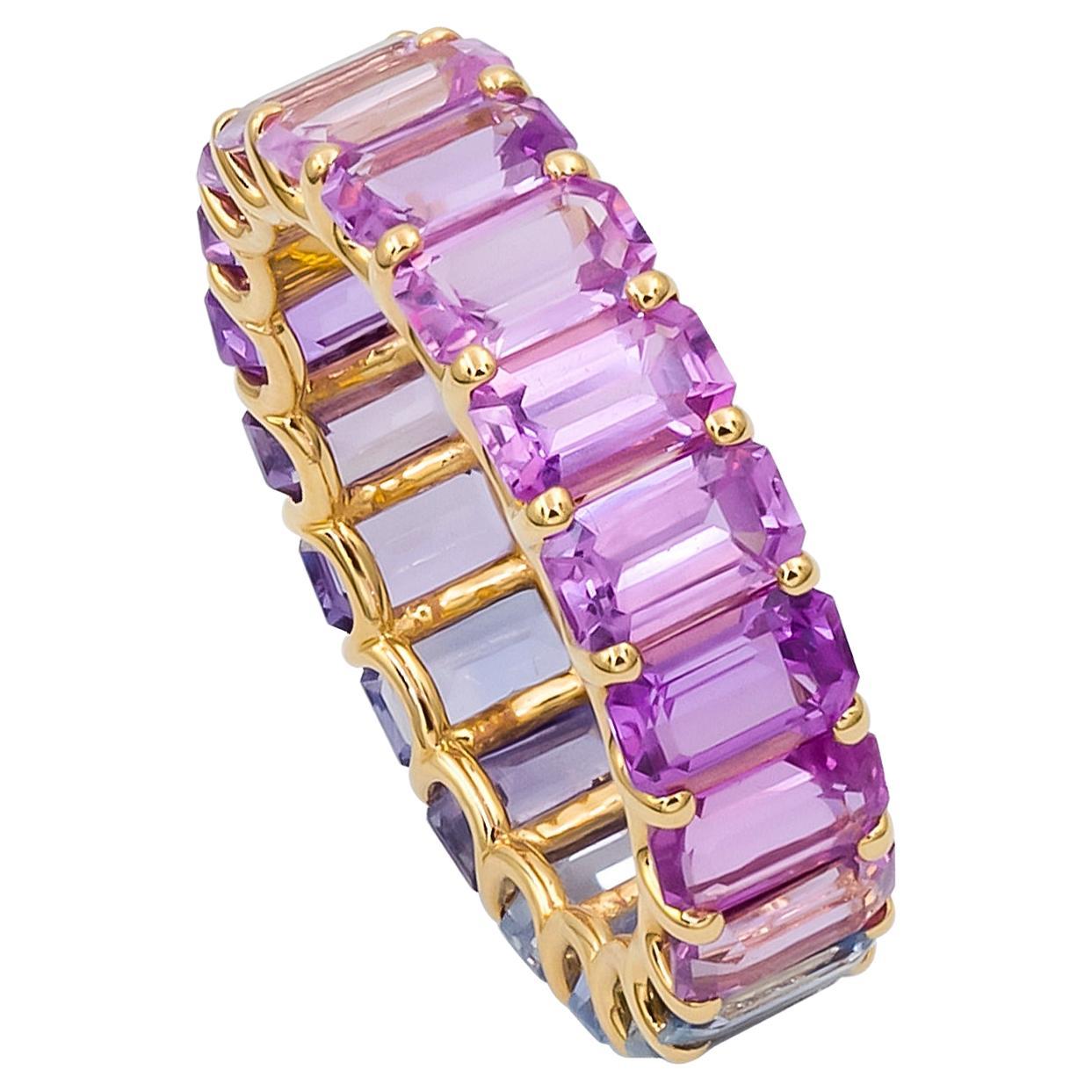 Spectra Fine Jewelry Multi-Color Sapphire Eternity Band For Sale