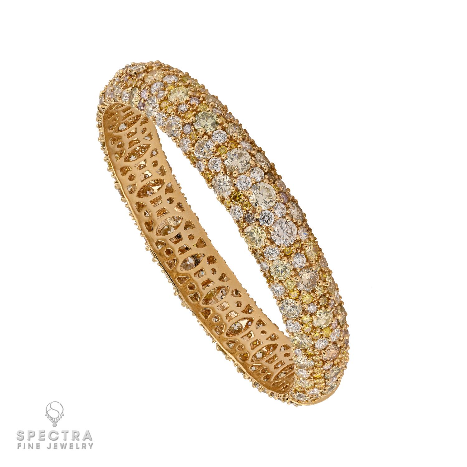 Spectra Fine Jewelry Multicolor Diamant-Armband aus 14kt Gold (Rundschliff) im Angebot