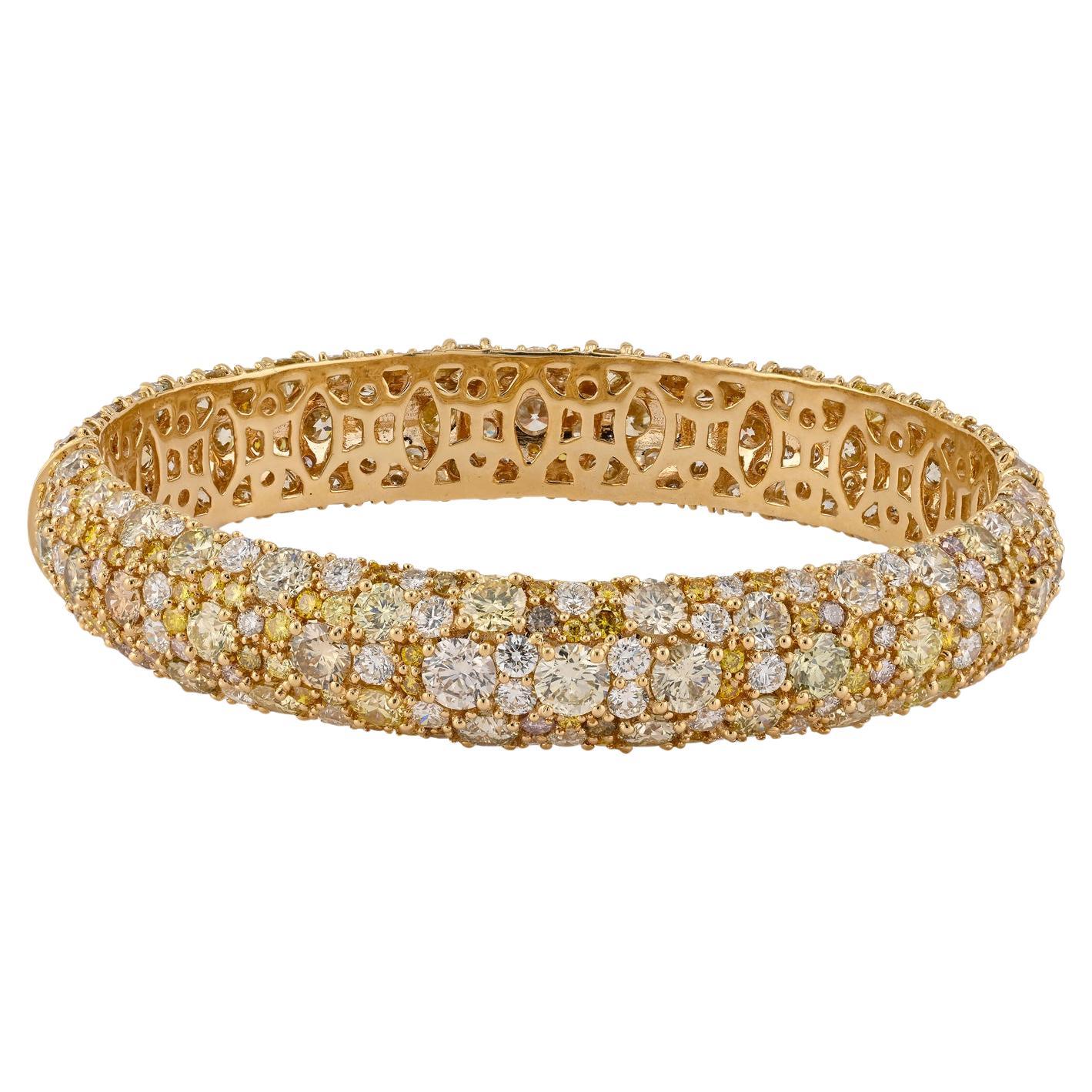 Spectra Fine Jewelry Multicolor Diamant-Armband aus 14kt Gold im Angebot