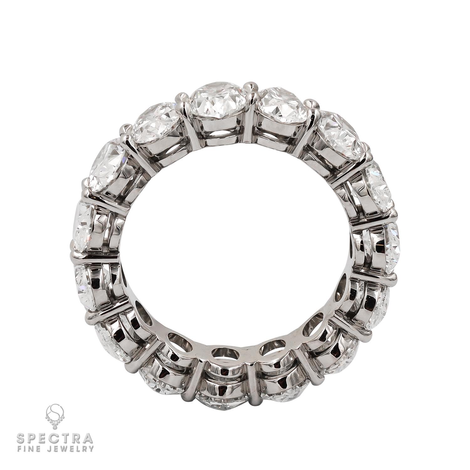Contemporary Spectra Fine Jewelry 7.85 Carat Oval Diamond Eternity Band For Sale