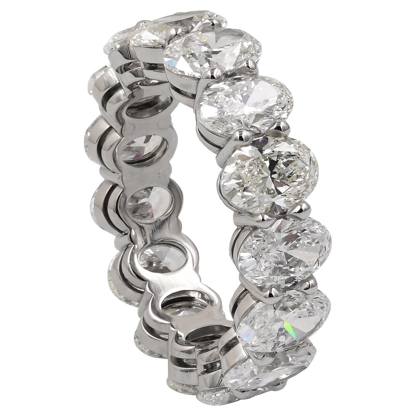 Spectra Fine Jewelry 7.85 Carat Oval Diamond Eternity Band For Sale