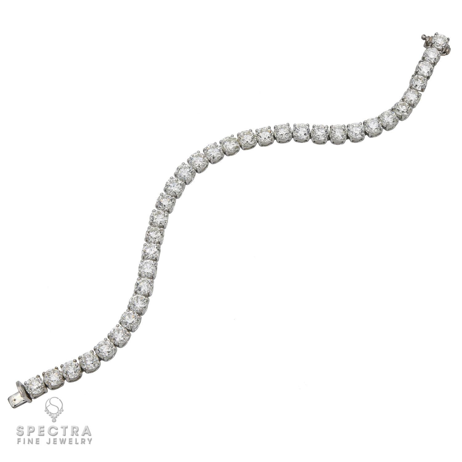 Round Cut Spectra Fine Jewelry Round Diamond Tennis Bracelet For Sale