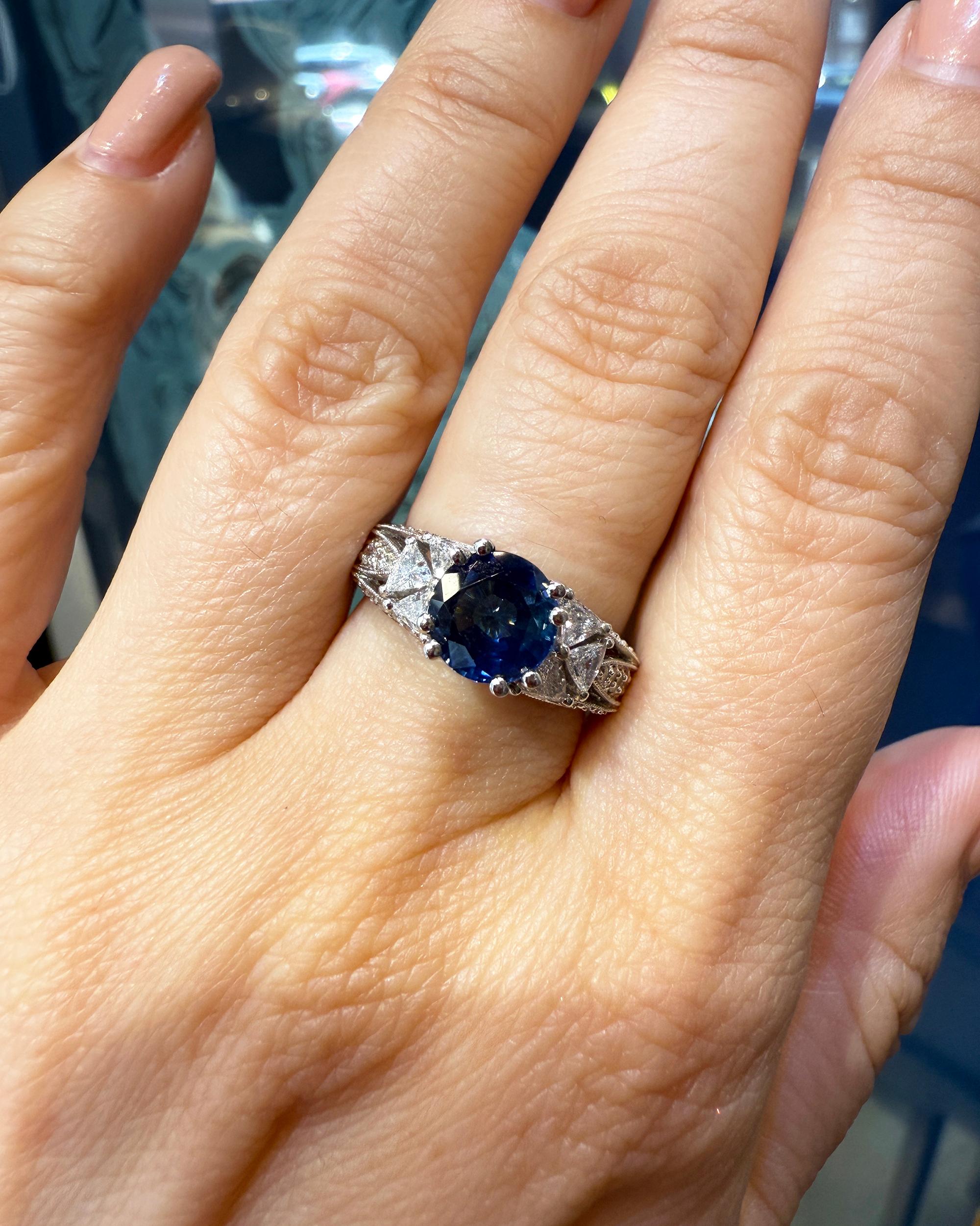 Spectra Fine Jewelry Bague cocktail saphir diamant Neuf - En vente à New York, NY