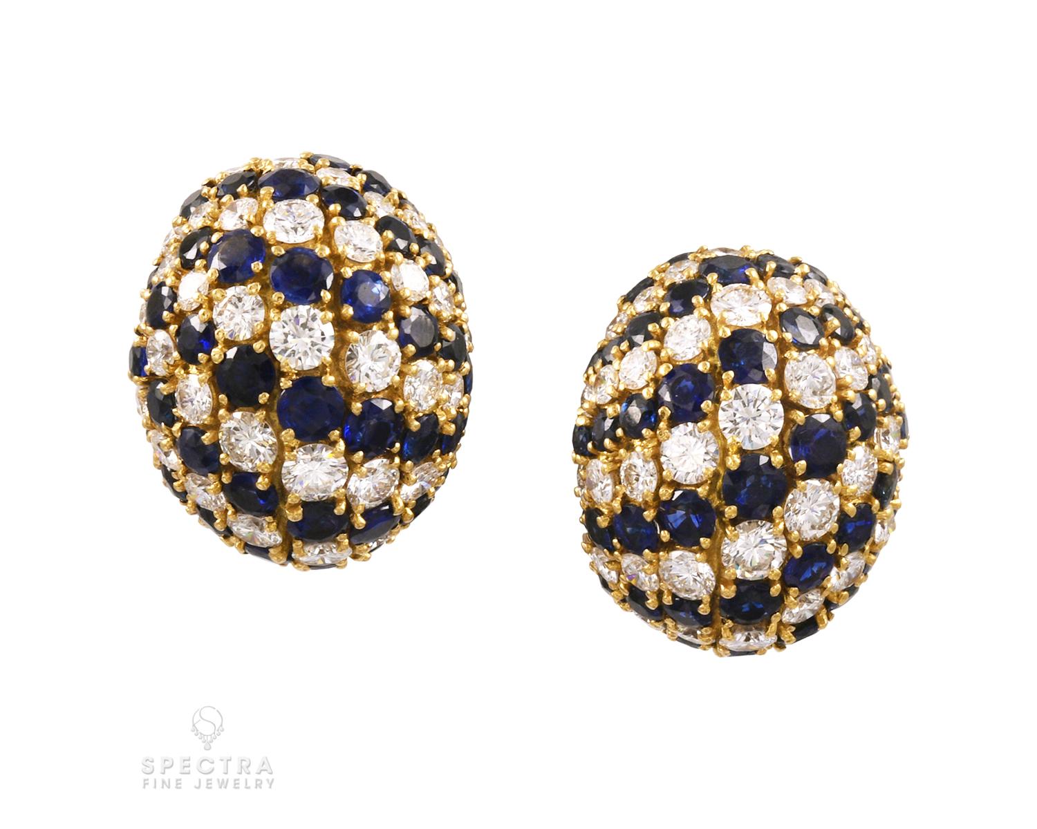 Spectra Fine Jewelry Sapphire Diamond Dome Earrings