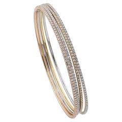 Spectra Fine Jewelry Set of Four Diamond Pave 18K Gold Bracelets