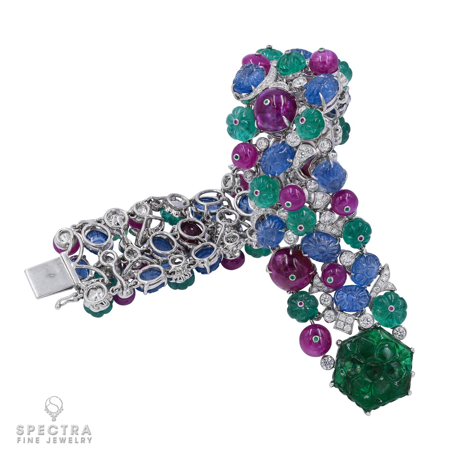 Contemporain Spectra Fine Jewelry Tutti Frutti Bracelet de pierres précieuses et diamants en vente