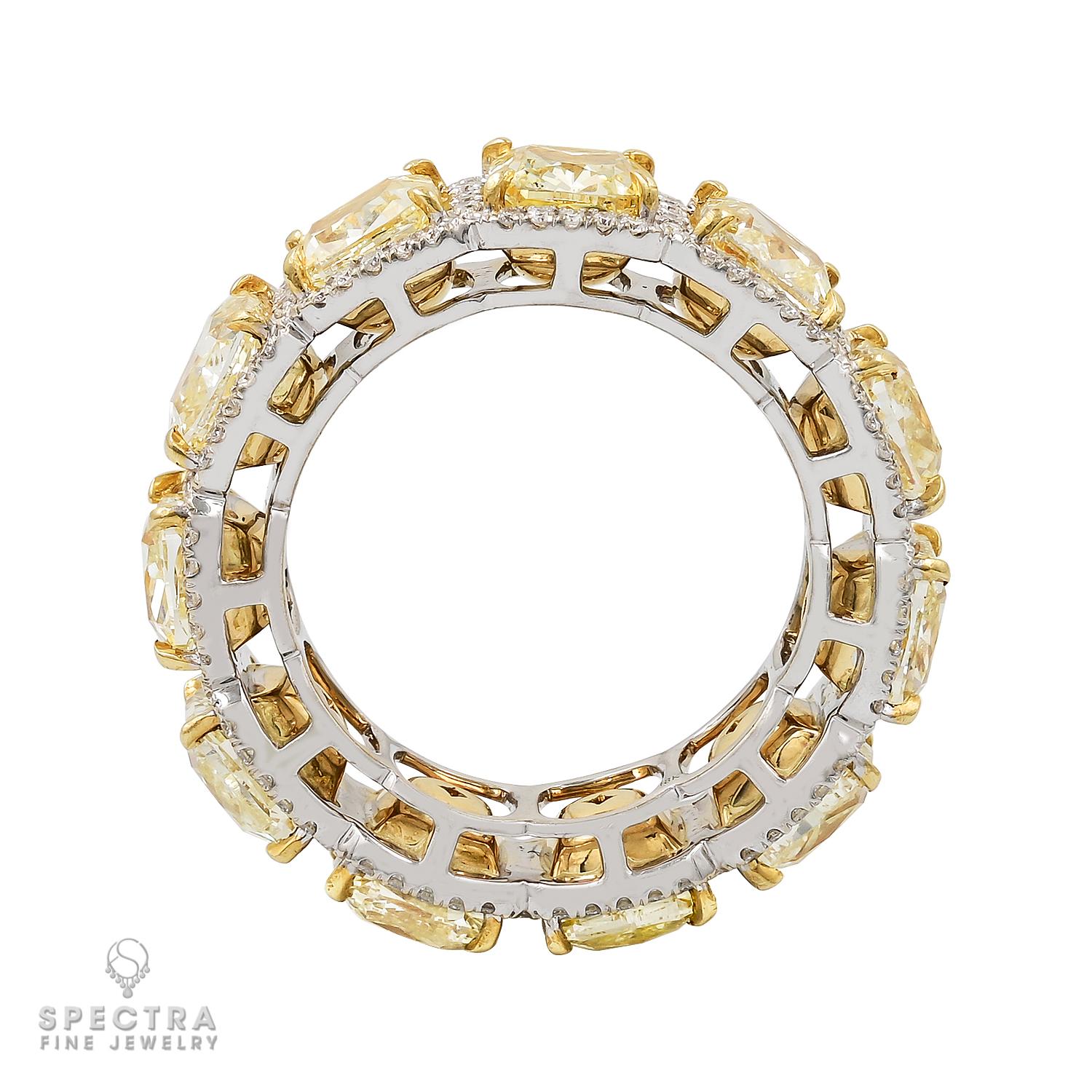 Contemporary Yellow Diamond Eternity Band Ring For Sale