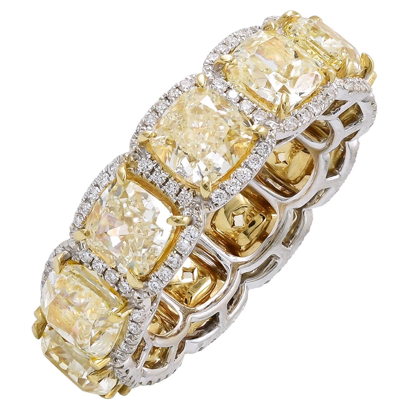 Yellow Diamond Eternity Band Ring For Sale