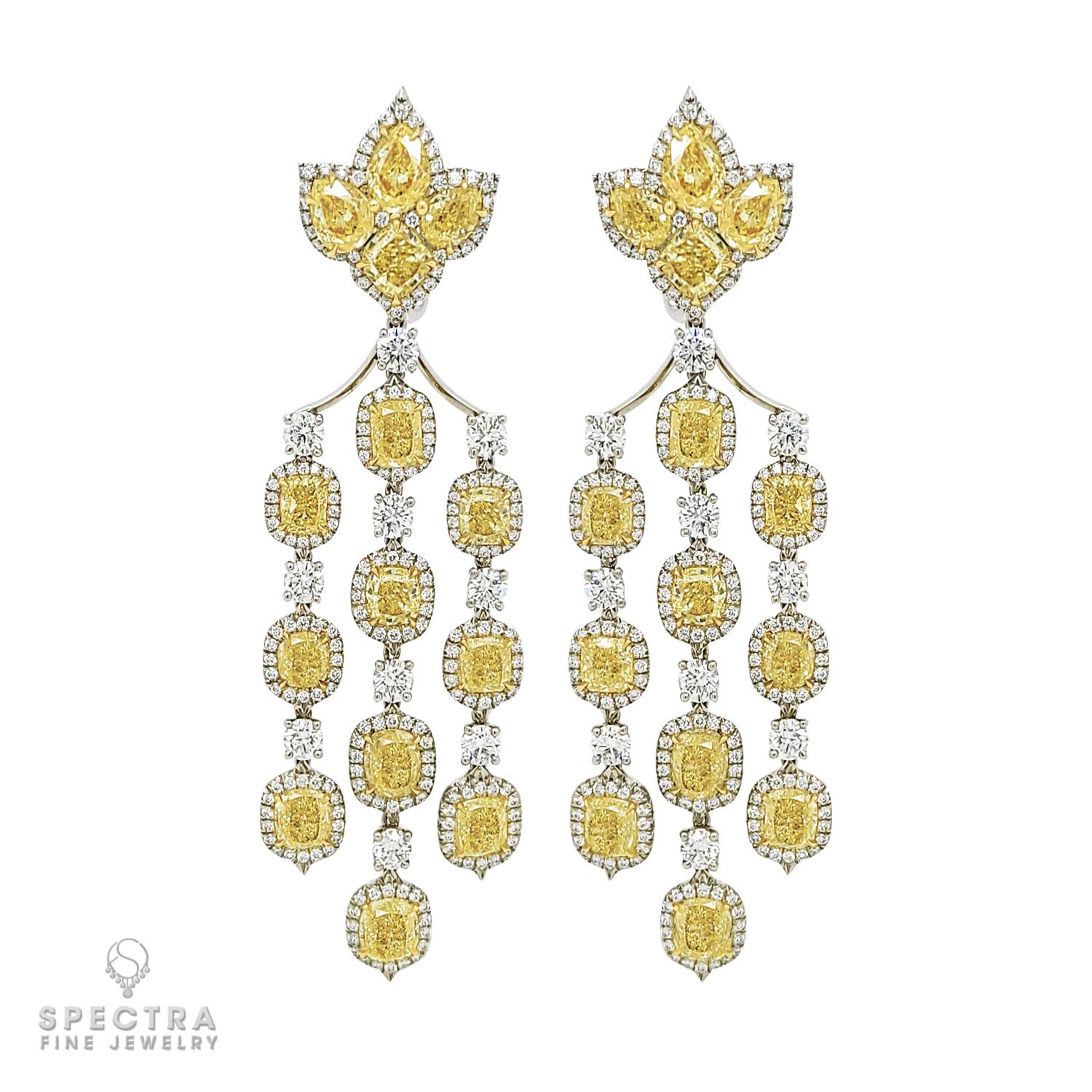 yellow chandelier earrings
