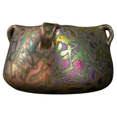 Antique Spectral Seed Iridescent Art Nouveau Bowl by Clement Massier