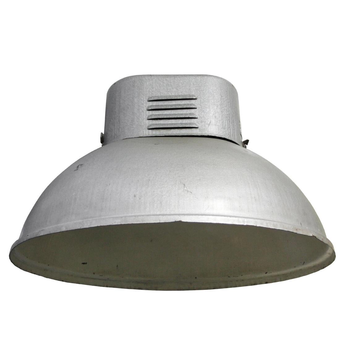 Polish Spectre, James Bond Light, Gray Oval Vintage Industrial Pendant Lights For Sale