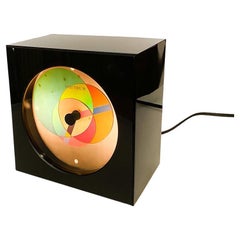 Horloge de bureau Spectrum à tige noire fabriquée par Shimoda Electric, Japon