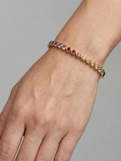 Spectrum Gem 14K (Custom) Yellow Gold Hinged Bangle Bracelet