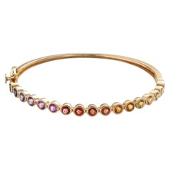 Spectrum Gem 14K (Custom) Yellow Gold Hinged Bangle Bracelet