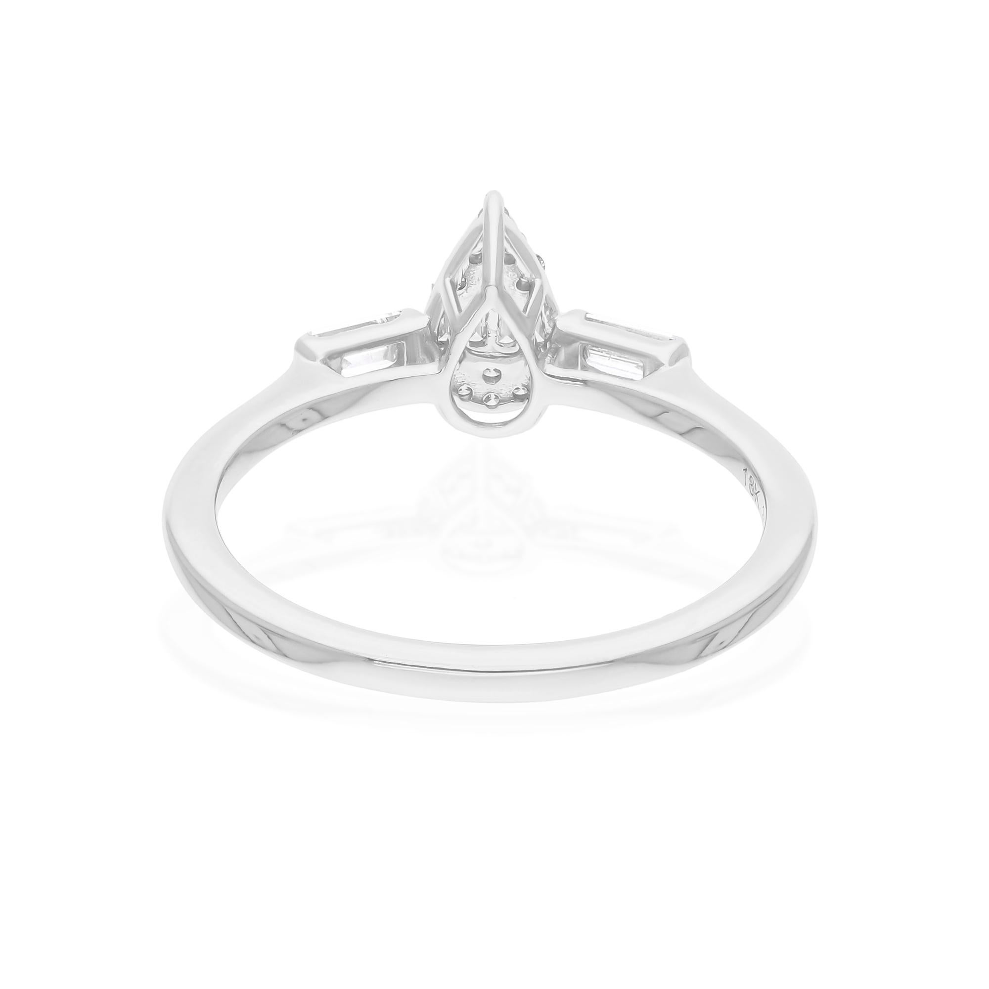 Spectrum Jewels 0.31 Carat SI Clarity HI Color Diamond Ring 14 Karat White Gold In New Condition For Sale In Diera, Dubai