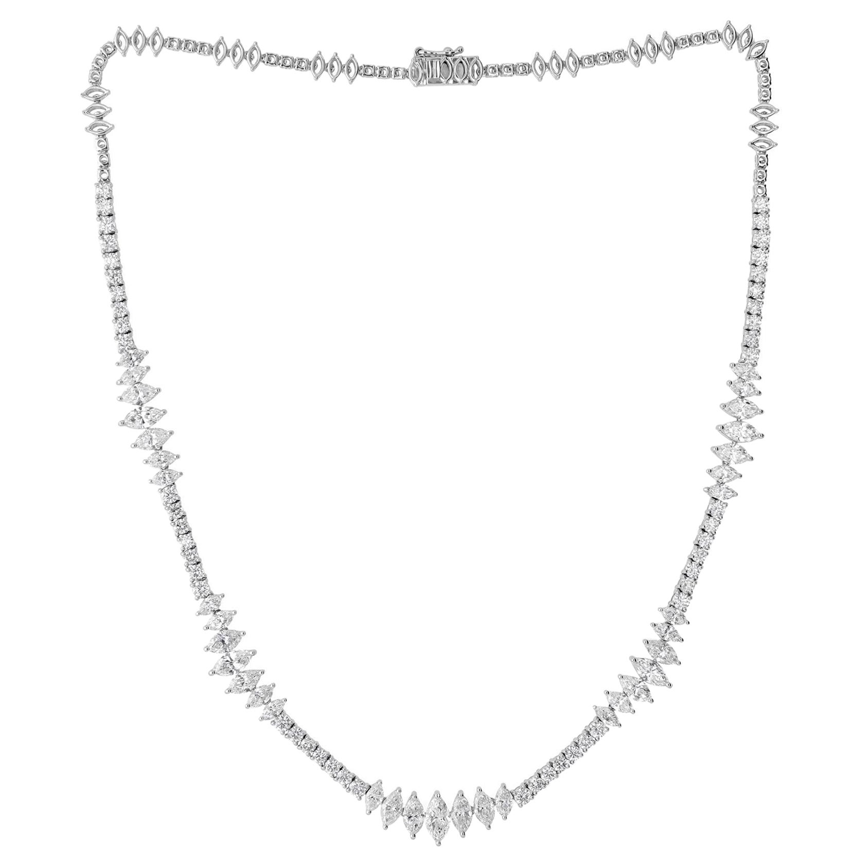 H
H Jewels Collier à chaîne en or blanc 14 carats et diamants 11,75 carats SI/H