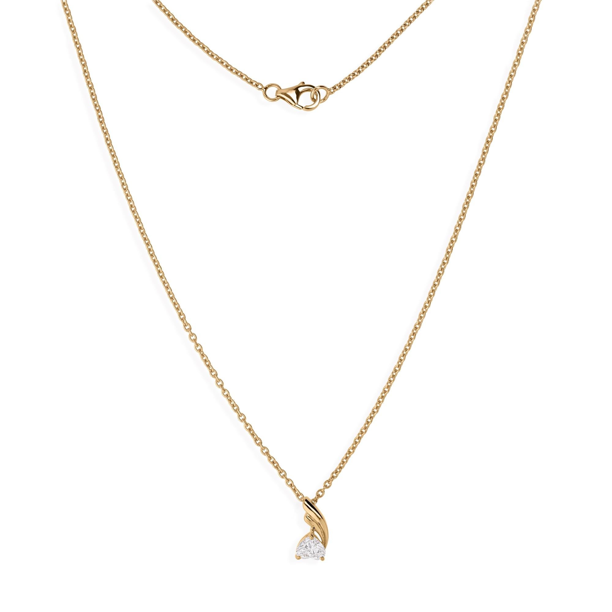 H & H Jewels Collier à chaîne avec pendentif en or jaune 14 carats SI/H et diamant Pour femmes en vente