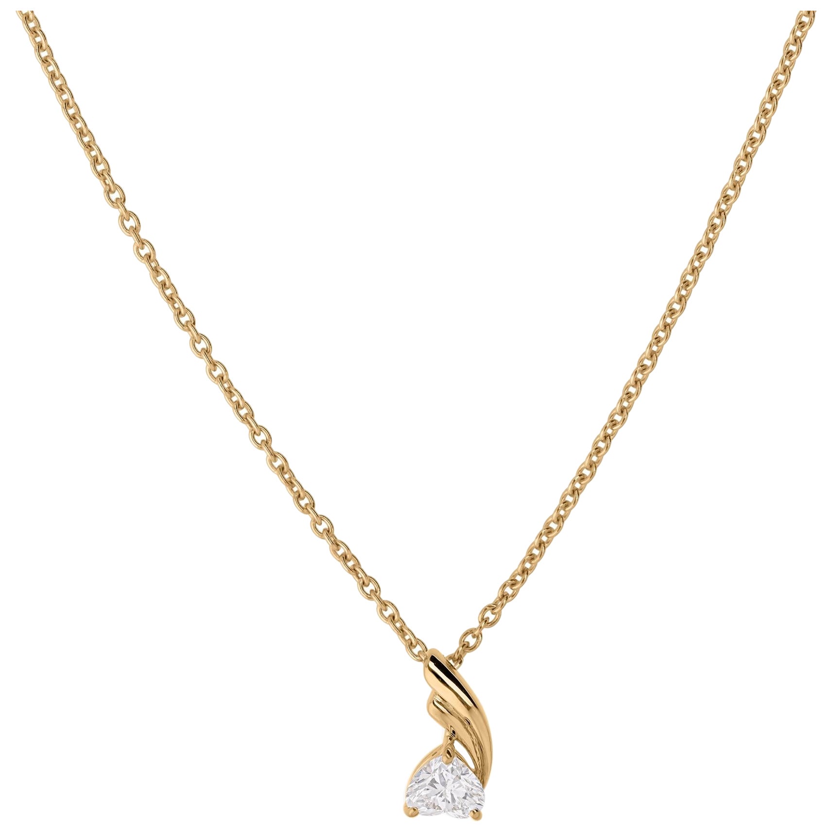 H 
H Jewels Collier à chaîne avec pendentif en or jaune 14 carats SI/H et diamant