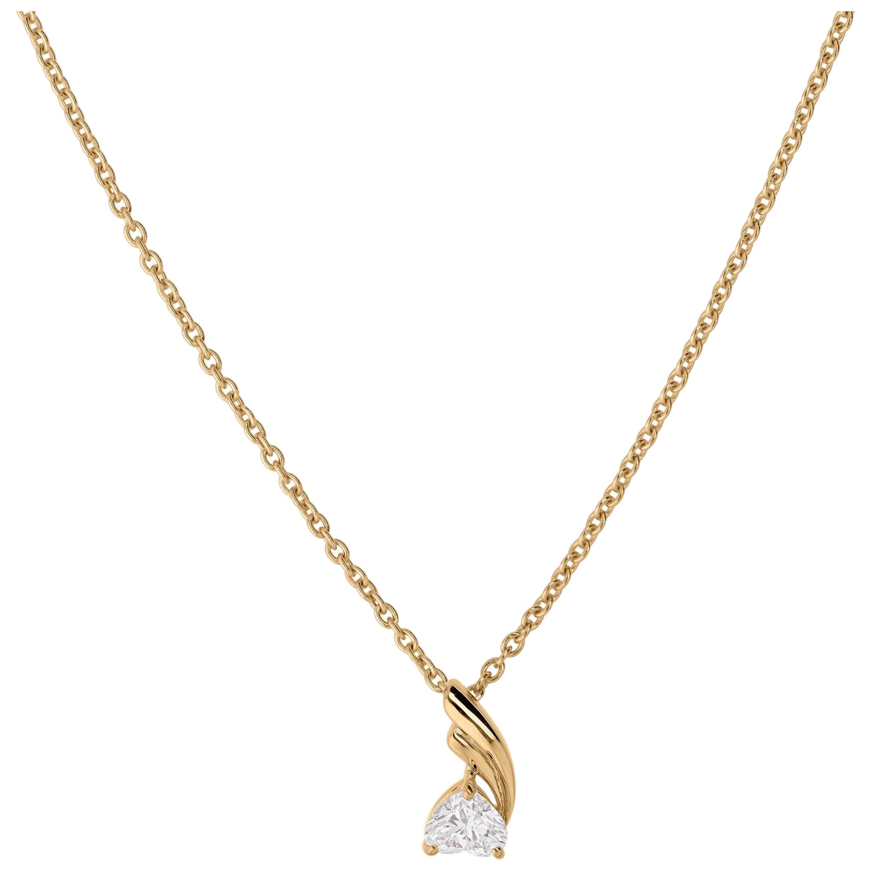 Spectrum Jewels Collana con catena di diamanti a cuore in oro giallo 18 carati SI/H