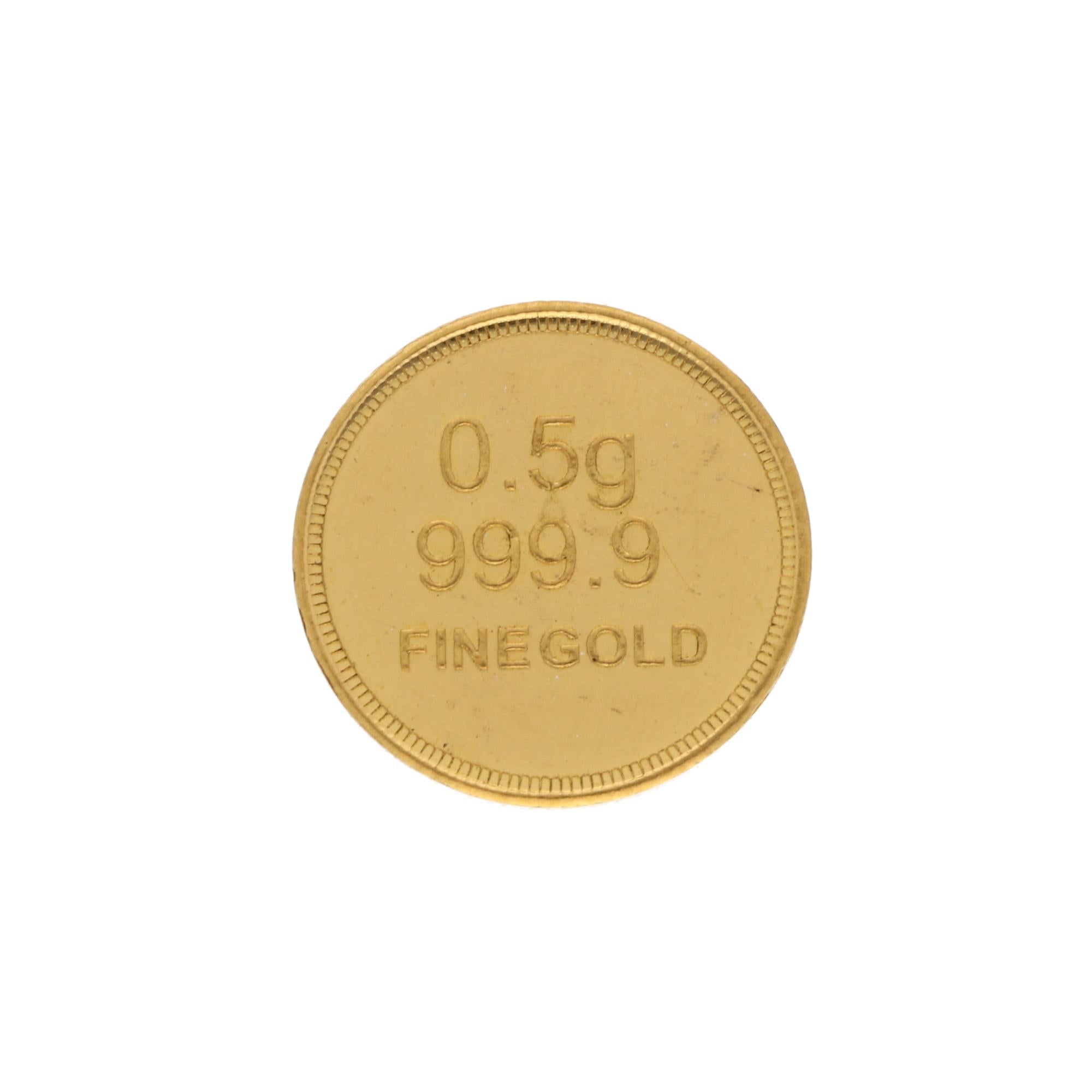 Spectrum Jewels, pièce de monnaie en or jaune 24 carats 0,5 gramme Neuf - En vente à Diera, Dubai