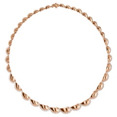H. Jewels 3.34Ct SI/H Natural Diamond Collana in Oro Rosa 18k