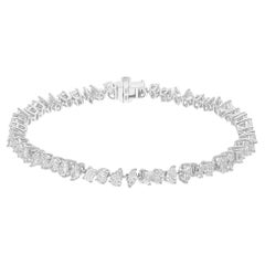 Spectrum Jewels Bracelet en or blanc 18 carats avec diamants multiformes de 5,15 carats SI/H