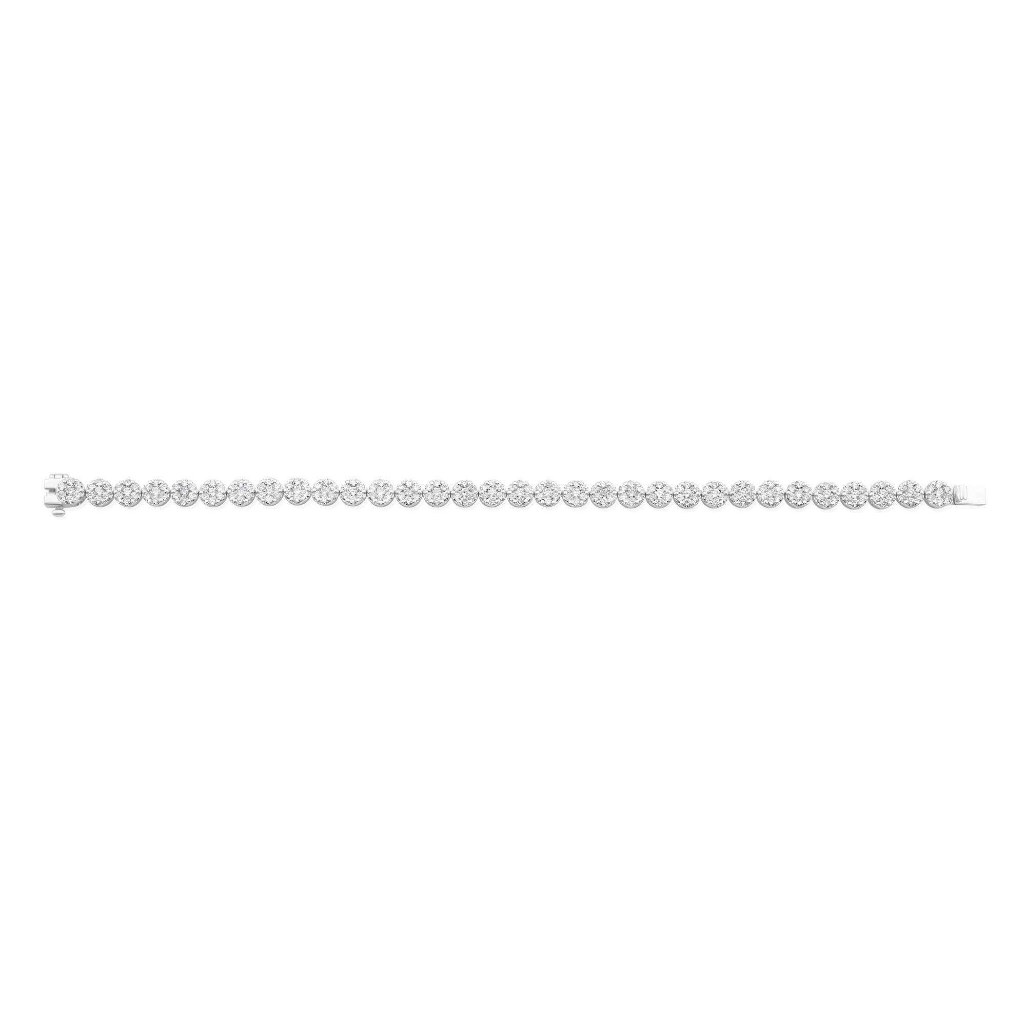 Spectrum Jewels Bracelet à breloques en or blanc 14 carats avec diamants fins de 5,7 carats SI/H Neuf - En vente à Diera, Dubai