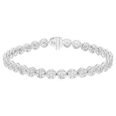 Spectrum Jewels 5.7 Carat SI/H Diamond 14k White Gold Fine Disc Charms Bracelet