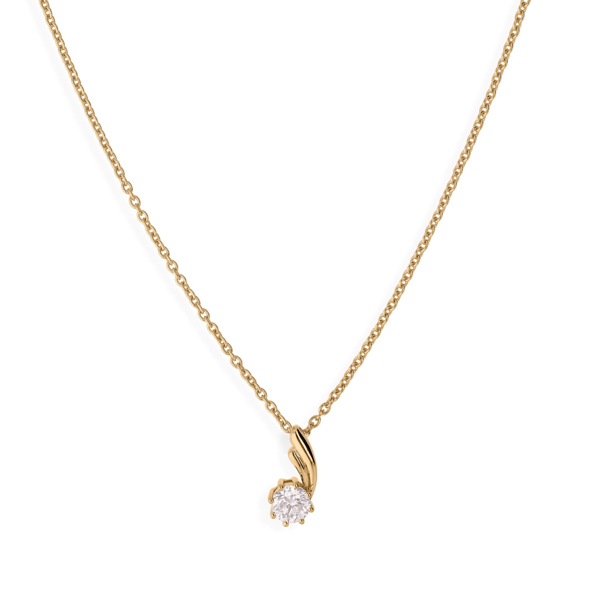 Taille ronde Spectrum Jewels Collier à pendentifs en or jaune 18 carats avec diamants brillants SI/H en vente