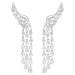 Spectrum Jewels Orecchini a pera con taglio a marquise 9,48 carati SI/H in oro bianco 14k