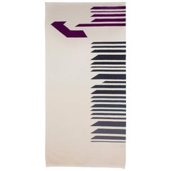 Contemporary Handwoven Wool Rug Purple and Grey Toned Kilim or Tapestry