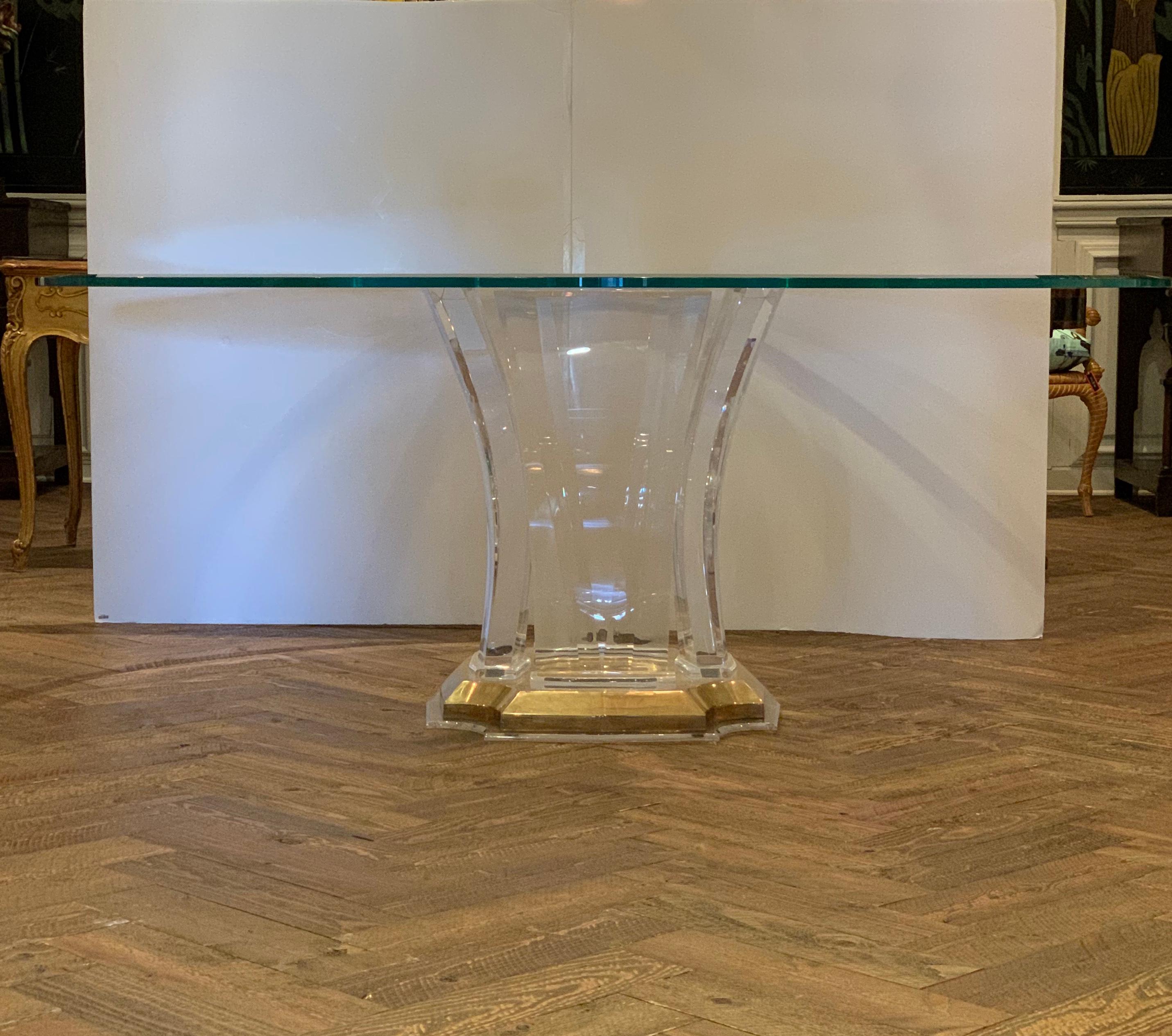 Modern Spectrum Lucite Dining Table Base