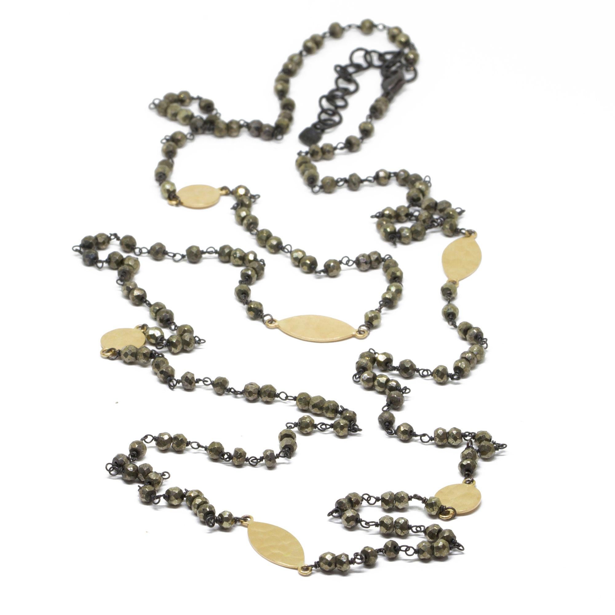 Halskette mit Pyrit in Gold und oxidiertem Spectrum (Zeitgenössisch) im Angebot