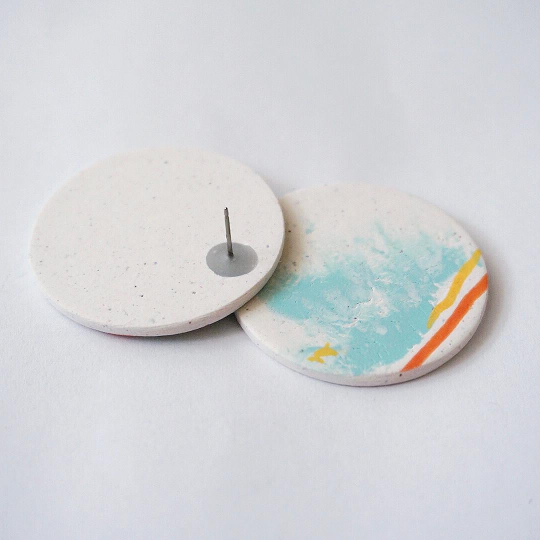Contemporary Painterly Simple Round Studs For Sale