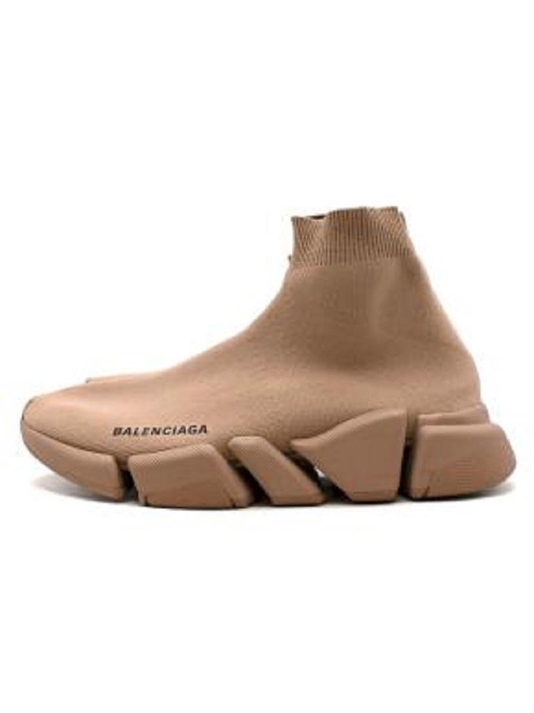 Balenciaga Speed 2.0 Sneaker in Beige Recycled Knit Polyester ref